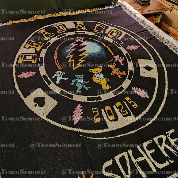 Dead & Company Cotton Woven Throw Blanket / Dead Forever 2025 Sphere Residency - Picture 2 of 11